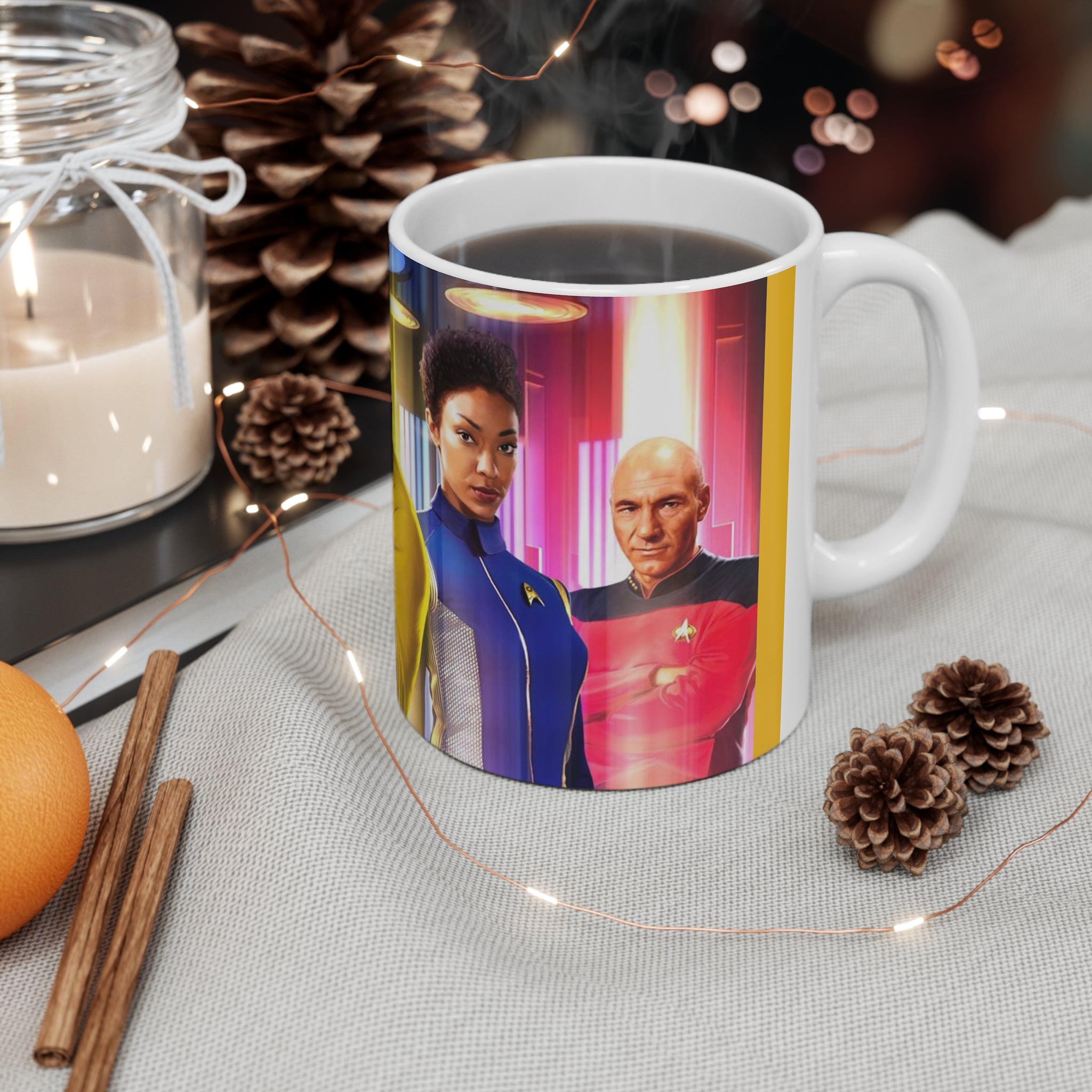 Star Trek USS Enterprise- White Ceramic Mug - Creations by Chris and Carlos